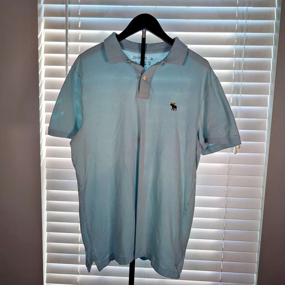 Abercrombie & Fitch Don't Sweat It Polo Men's L Light Blue